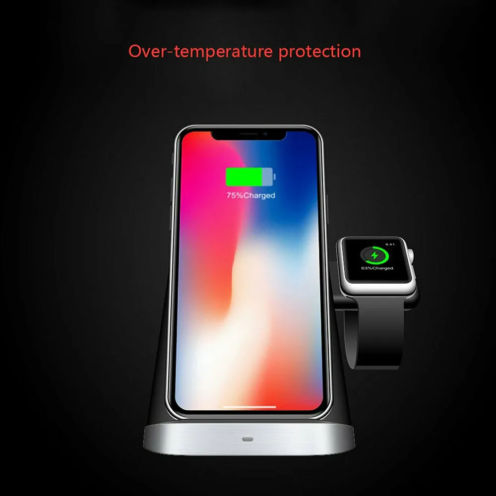 3 в 1 Qi Беспроводное зарядное устройство для IPhone XS XR 8 для Apple Watch 4 3 2 для Airpods Быстрая зарядка держатель док-станция для samsung S9S10E