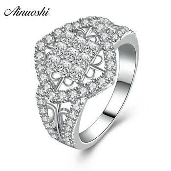 

AINUOSHI Classic 925 Sterling Silver Women Wedding Ring Lady Engagement Anniversary Ring Party Anniversary Lady Lover Jewelry