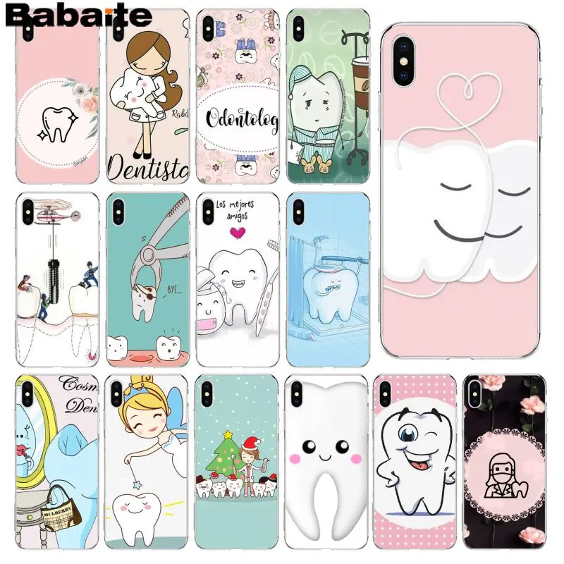 

Babaite Cute Wisdom Teeth Tooth Soft Silicone Transparent Phone Case for iPhone 6S 6plus 7 7plus 8 8Plus X Xs MAX 5 5S XR
