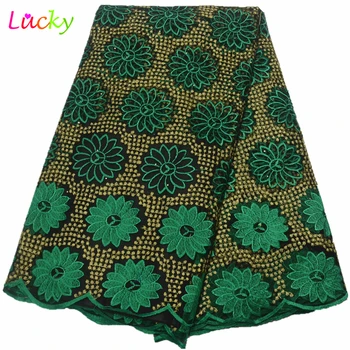 

New tulle lace green African lace fabric high quality lace 2019 latest french net lace for wedding 5yards