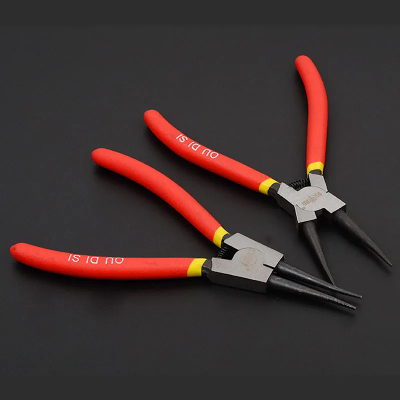 Hot Sale New Arrial 7Inch Professional Circlip Pliers Kit Straight Snap Ring Pliers 90 Degree Bent Circlip Nipper DIY Hand Tools 5