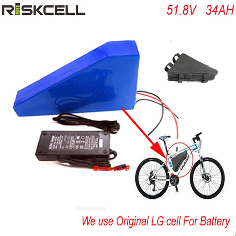 

New arriver triangle battery pack lithium battery 52v 34ah electric bike battery