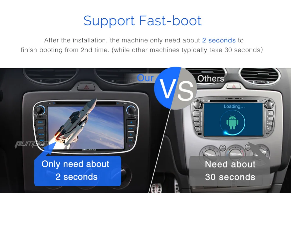 Sale Pumpkin 2 Din Android 7.1 Car DVD Player GPS Navigation Quad-core 2G+32G Stereo For Ford Mondeo/Focus Wifi FM Rds Radio Headunit 5