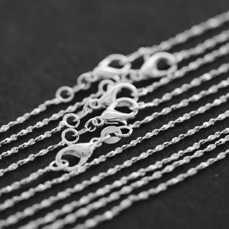 10pcs/lot Wholesale 925 Jewelry Silver Plated Necklace Chains, 2mm