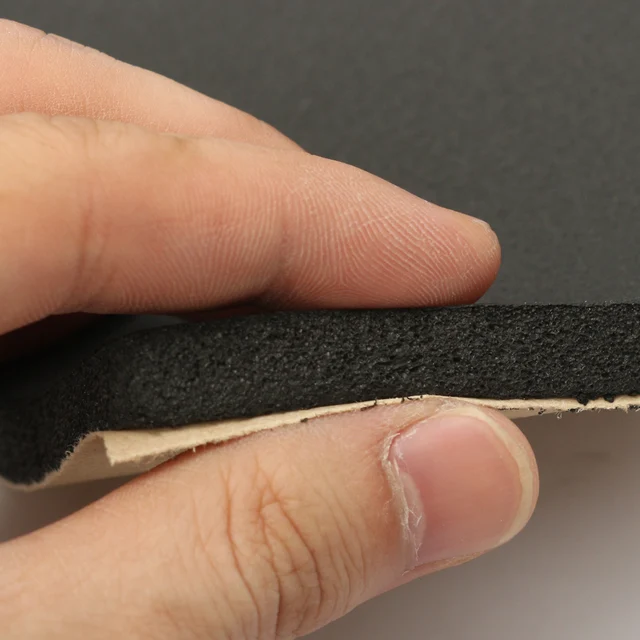 200X50X1cm Acoustic Foam Flat Panel Soundproofing Wall Panel Board Sound Absorption Sponge Mat for Car Studio Color Black