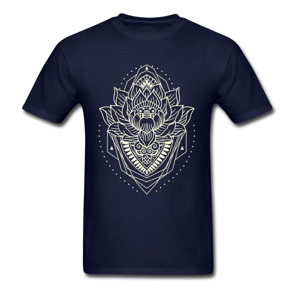 Printed holly mandala light Men T Shirts Dominant Summer Short Sleeve Crew Neck Cotton T Shirt Europe Tops & Tees holly mandala light navy
