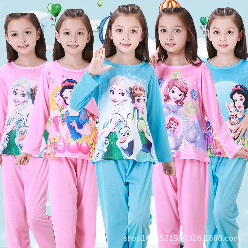 

Girls Sleepwear Kids Pajamas Set 2 Pcs 2019 Spring Autumn Children Home Clothe Pajamas For Robe Set Nightgown Sleepwear