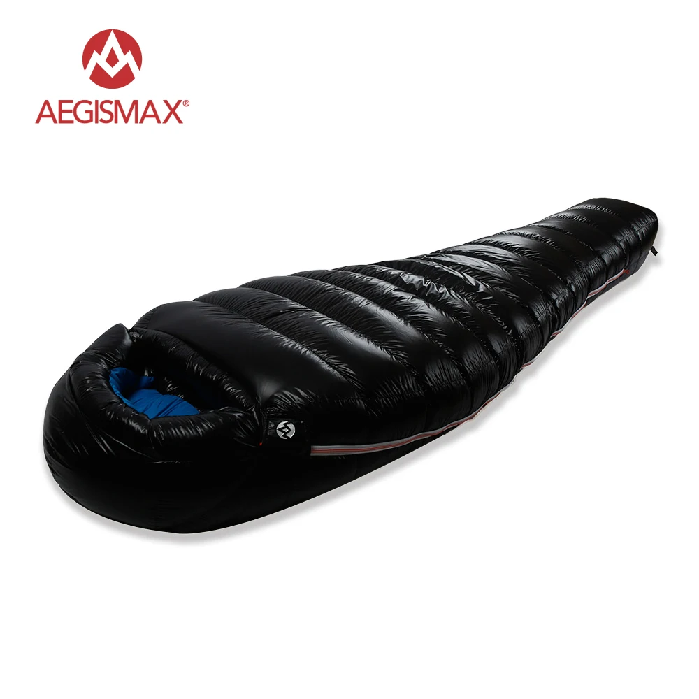Aeismax 95% белый гусиный пух Мумия спальный мешок Сращивание холодной зимы Сверхлегкий перегородка дизайн кемпинг FP800 G1-G5