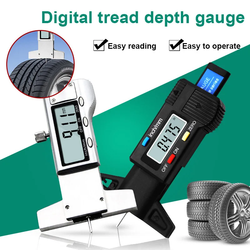 New Car Digital Tyre Wheel Tire Tread Depth Tester Gauge Meter Measurer