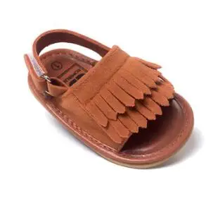 Летняя обувь bebe с кисточками мягкая детская противоскользящая обувь для малышей Детские сандалии детские Мокасины детская обувь для мальчиков и девочек - Цвет: light brown