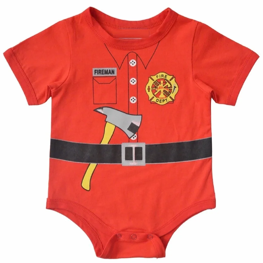 Полиция Детские Боди Одежда для маленьких мальчиков ropa bebe костюмы пожарных