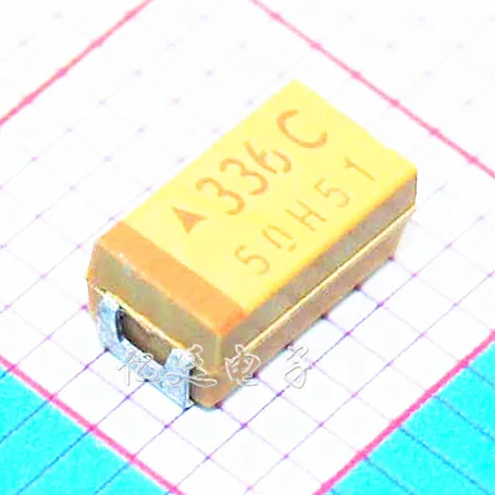 

Chip Tantalum Capacitor 33UF 16V Type C 6032 336C 10% Duct Capacitive Yellow Polarity Capacitor