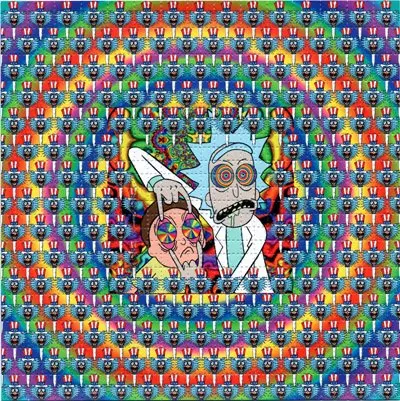 

Psychedelic Blotter Art Print Rick and Morty Shower Curtain Cartoon Movie Design 2018 Hot Personality