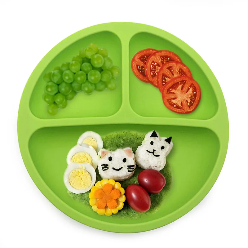 Baby Silicone Dining Plates Toddler Kids Lovely Smile Face Lunch Tableware Kitchen Fruit Dishes Children Feeding Dinner Bowls