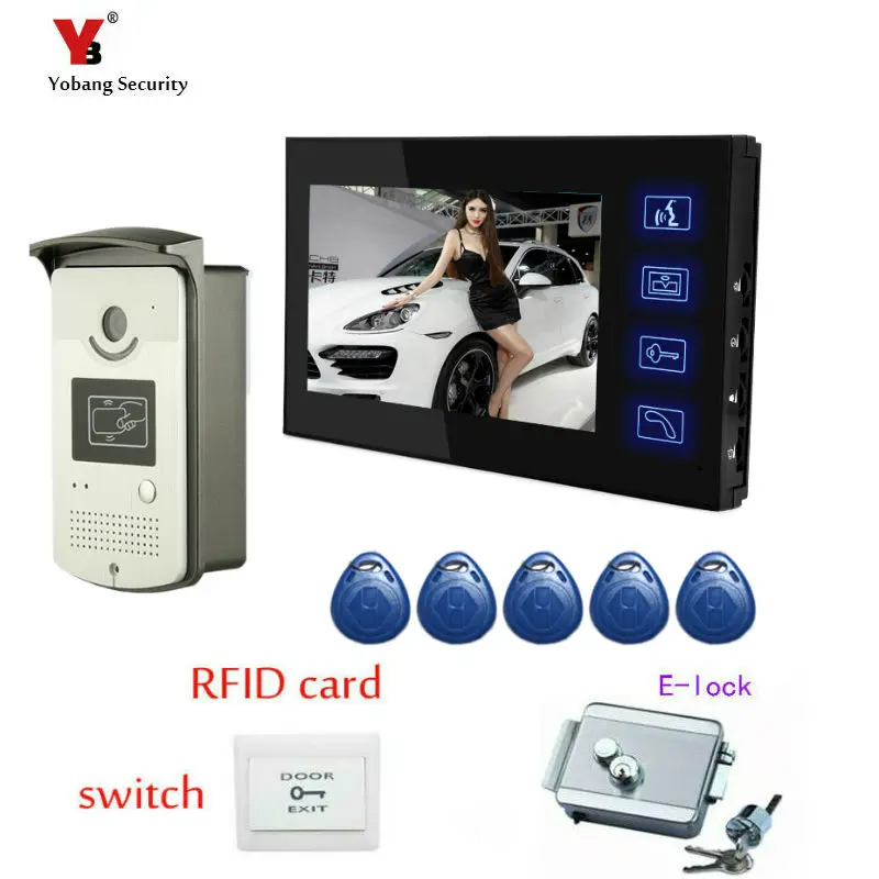 Yobang Security 7\ Two-way Video intercom Hands-Free Monitor Doorbell Waterproof Outdoor IR Camera Electric Lock Doorphone Kits Yobang Security 7\ Two-way Video intercom Hands-Free Monitor Doorbell Waterproof Outdoor IR Camera Electric Lock Doorphone Kits
