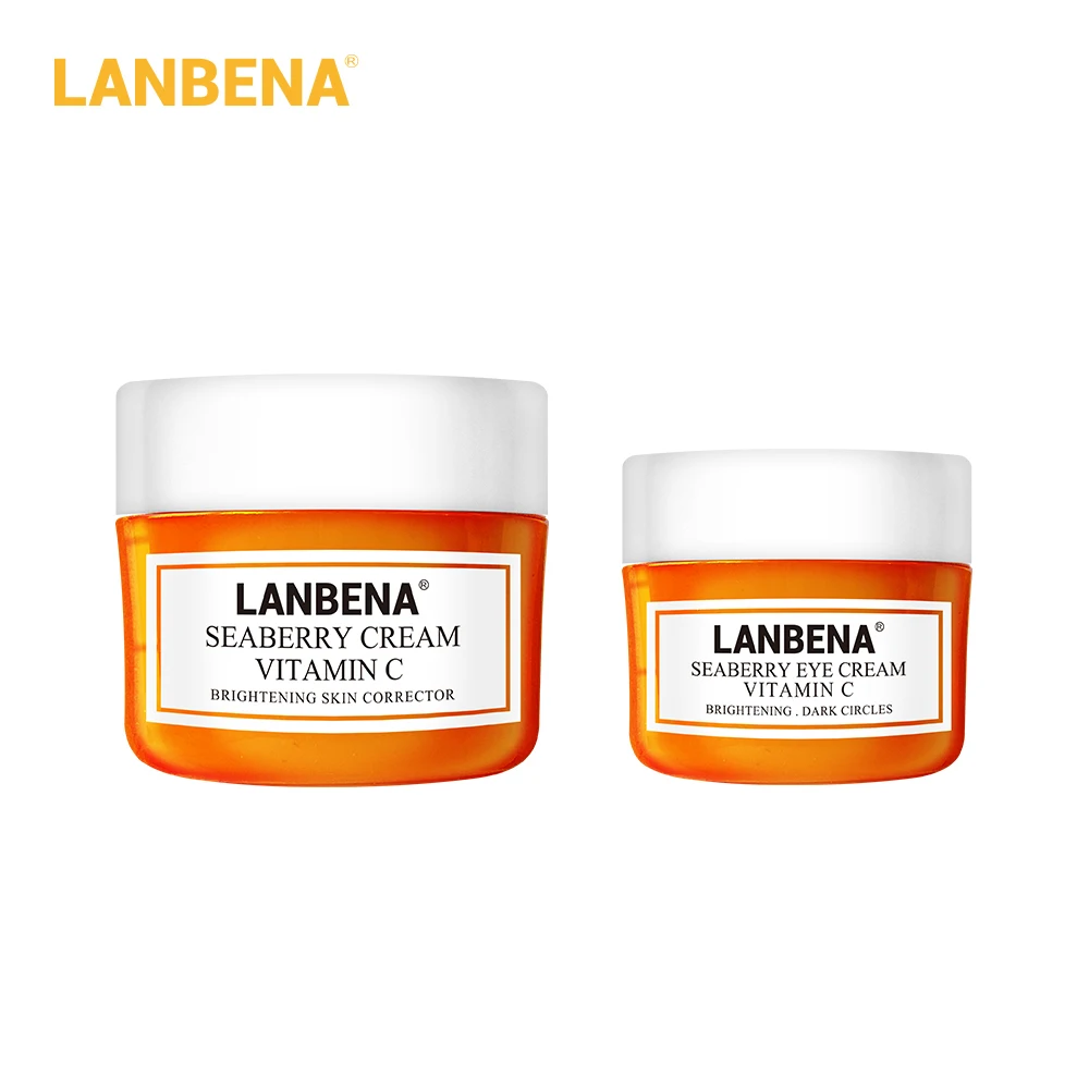 Lanbena Face Cream+eye Cream 2pcs Hyaluronic Acid Vitamin C Moisturizing Whitening Cream Anti Aging Serum Acne Treatment Firming