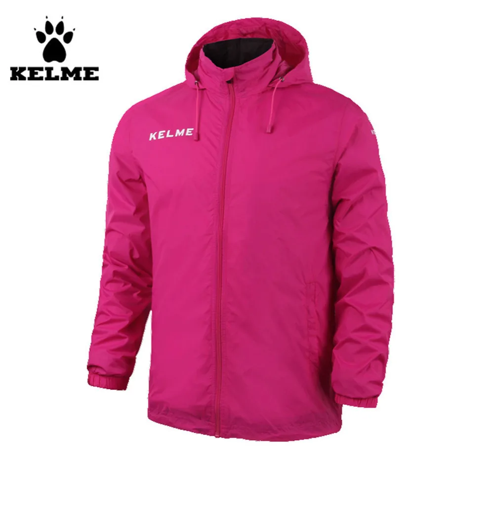 

Kelme Children Stand Collar Waterproof Raincoats Hooded Jacket K15S606 Rose