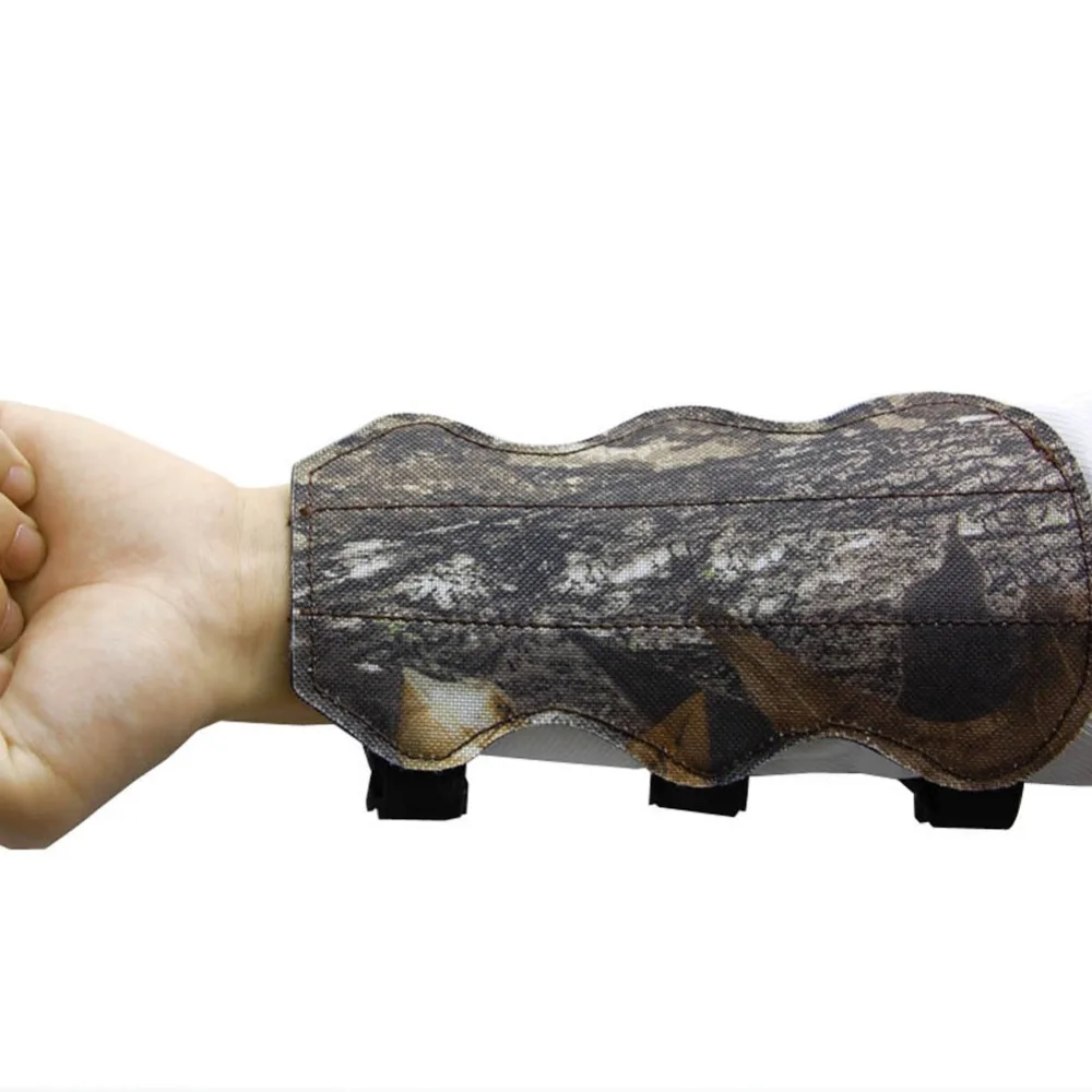 Camo/Black Hunting Archery Arm Guards 3 Staps Safe Protection