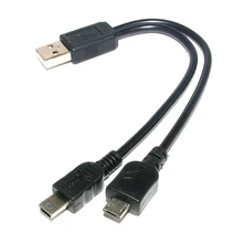 Micro USB и Mini USB 2 в 1 Многофункциональный портативный кабель синхронизации данных и зарядки для samsung HUAWEI Xiaomi