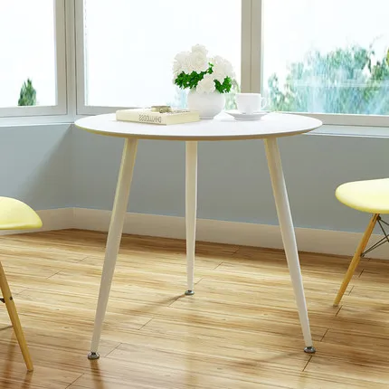 Stylish small household three legs round side table mobile small coffee table dining table leisure angle coffee table simple
