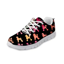 NOISYDESIGNS Повседневное Для женщин обувь на плоской подошве милые животные собака головоломки для печати Брендовая Дизайнерская обувь Для женщин кроссовки весна Обувь с дышащей сеткой обувь