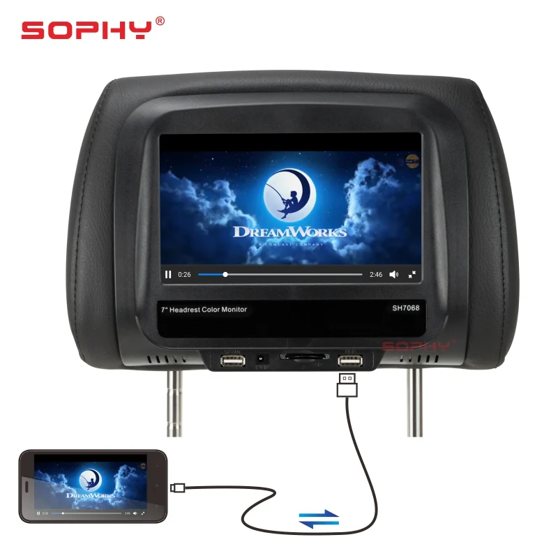 7 inch TFT LED Touch Screen Car Headrest Monitor/ Pillow Monitor