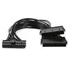 Liquidación Cable de placa base para minería ATX, 30cm, 24 pines, 20 + 4 pines, fuente de alimentación Dual PSU, extensor de Cable, conector divisor DqGmQBj0
