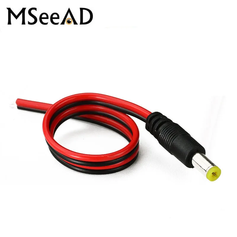 

10pcs 50pcs 100pcs 5.5*2.1mm Male Plug DC Power Cable Jack LED Power Plug Black & Red Cable For Security Camera CCTV