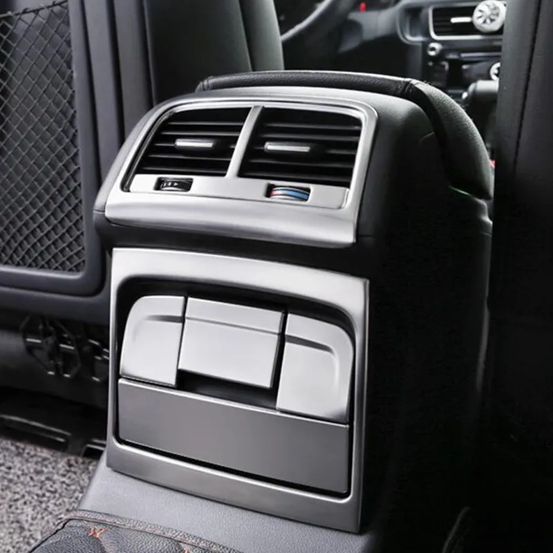 Задняя рамка для кондиционера из нержавеющей стали, пепельница, декоративная панель, накладка, для Audi A4 B8 2013-, аксессуары для салона автомобиля