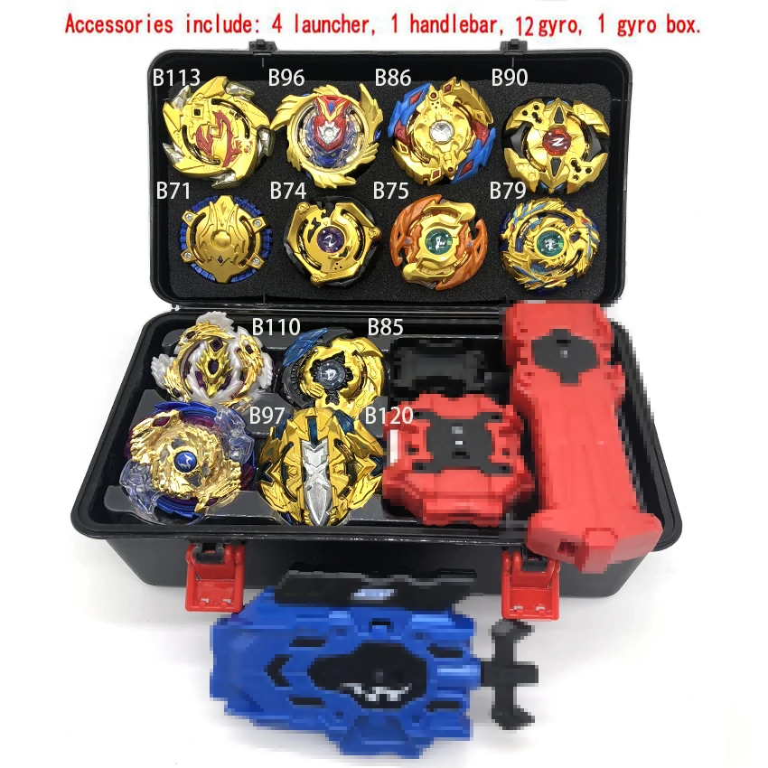Portable Beyblade Burst Box 12 in 1 Golden Edition Carrying Case Gyro Kids Toys