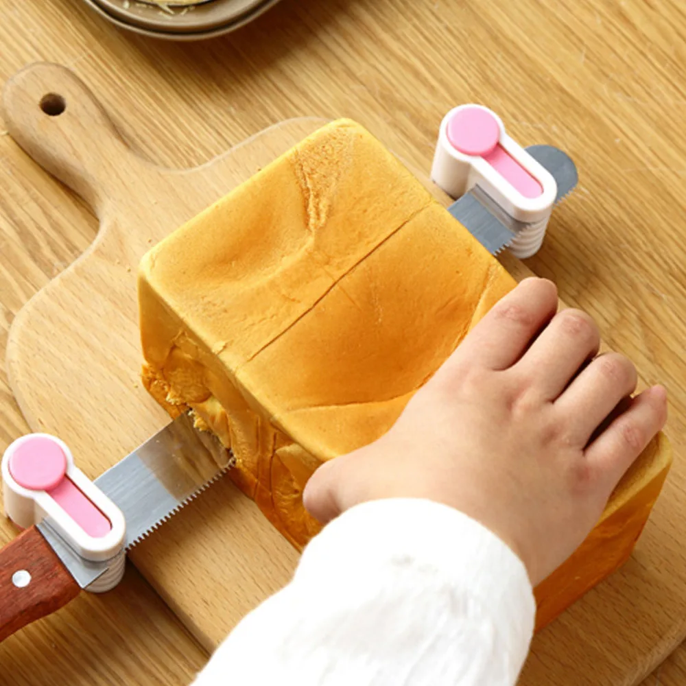 

Behogar 2PCS 5-Layer Bread Cake Slicer Cutter Leveler Slicer Adjustable Cutting Fixator for Home Kitchen Accessories Tools