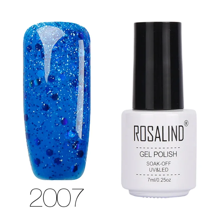 ROSALIND гель 1S 7 мл Алмазная цветная серия Гель-лак для ногтей отмачивающиеся гель-лаки для наращивания ногтей Полировка Дизайн Маникюр - Цвет: 2007