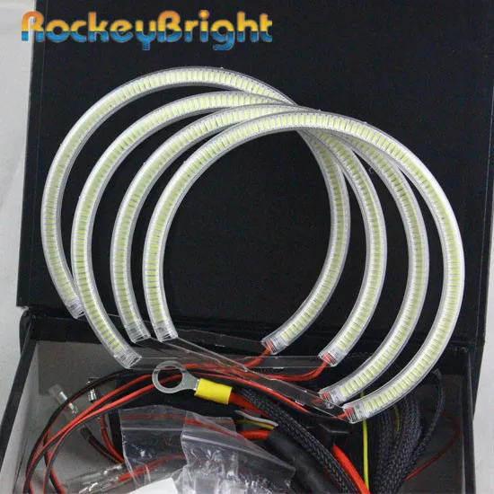 Rockeybright 1*131 мм+ 146 мм 120smd led Ангельские Глазки для BMW E46 без проектора светодиодные фары ангельские глазки Автомобильные светодиодные противотуманные фары ангельские глазки