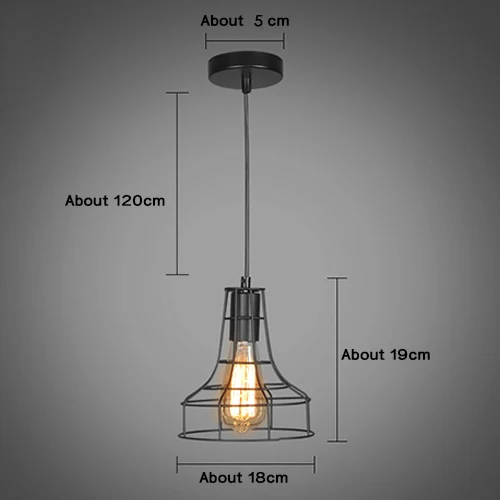 Современный подвесной светильник, черная железная подвесная клетка, винтажная Светодиодная лампа E27, промышленный Лофт, Ретро стиль, столовая, ресторан, барная стойка - Цвет корпуса: type 7