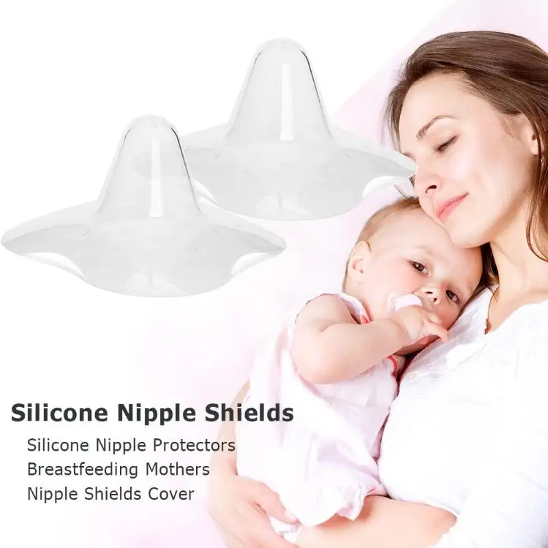

2pcs Soft And Safe Silicone Nipple Protectors Breastfeeding Mothers Nipple Shields Cover Soft and Safe Easy To Carry