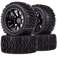 4pcs Tires Tyre 12MM HEX Rim Wheel for RC 1 10 HSP HPI Traxxas Monster Truck