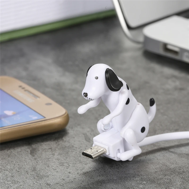 Portable Funny Cute Pet USB Cable Mini Humping Spot Dog Toy Gadget Charger Data Line Compatible
