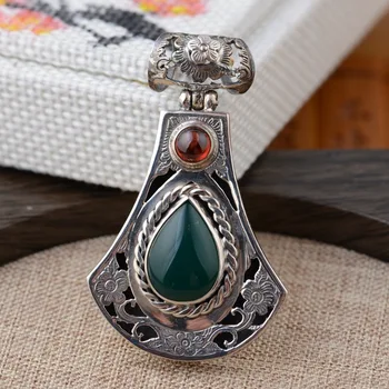 

925 silver inlaid Pendant antique style femalesilver pendant