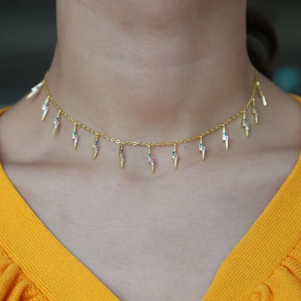 statement gold color necklace for lady 