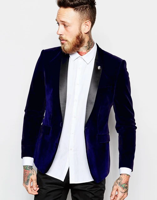 костюм мужской классический Бордовый бархат 2 шт. Slim Fit для мужчин красивый жених