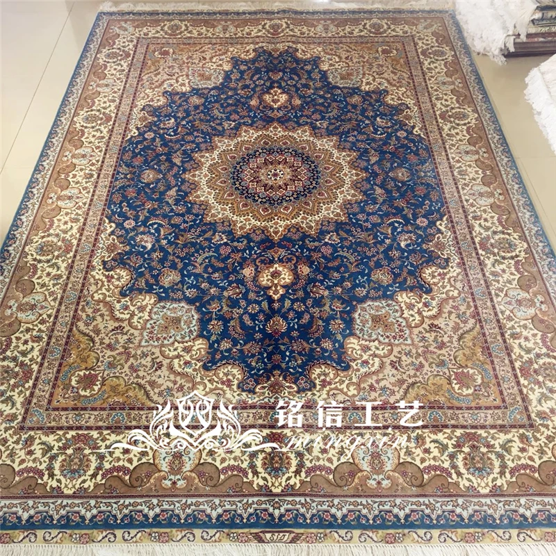 

5.5'x8' Persian Design Handknotted Silk Carpet Living Room Silk Rug
