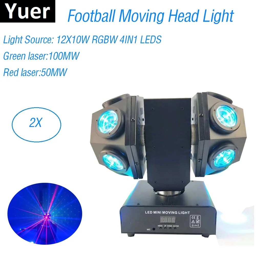 

12X10W RGBW 4IN1 LED Beam Light Foot Light DMX512 Football Moving Head Light Professional DJ Bar Party Show Stage Light Laser