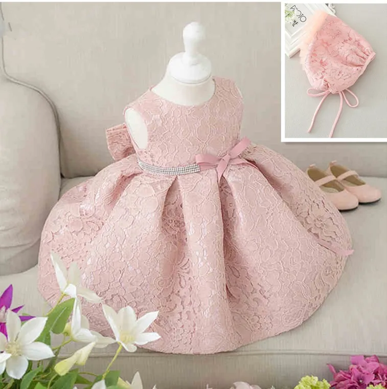 Latest set of one year old baby girl baptism dress princess wedding