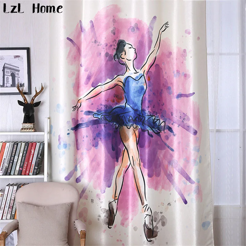 Lzl Home Simple Ballet Dance Blackout Curtains Elegant Modern