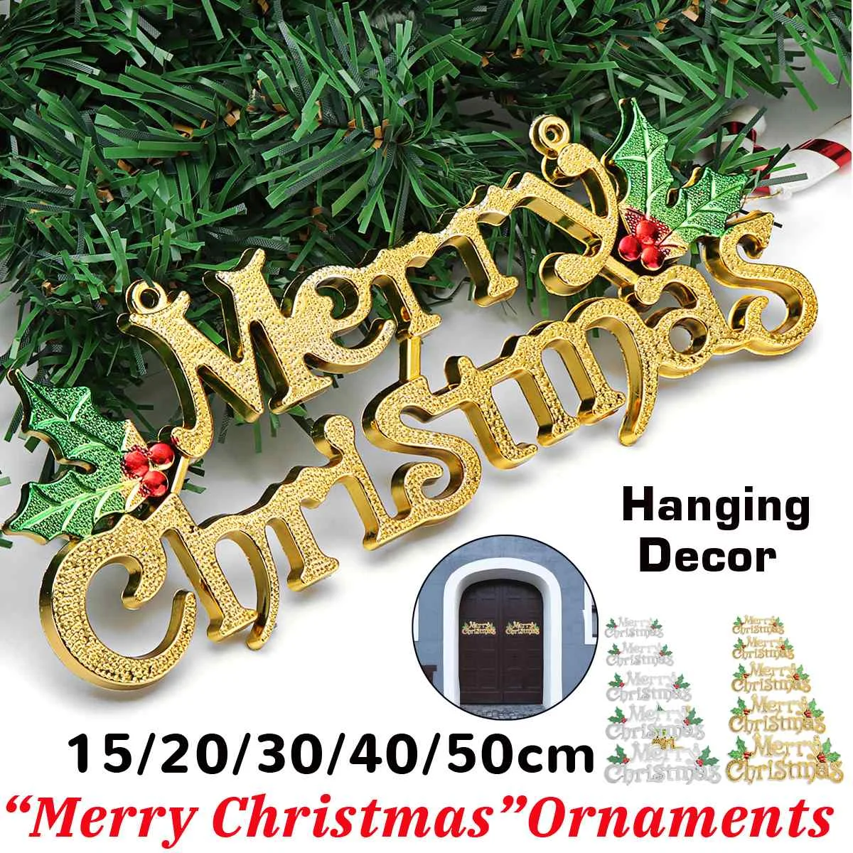 

15/20/30/40/50cm Hanging Decor Merry Christmas Ornaments Festival Party Tree Plastic Plating Gold/Silver Christmas Festive Party