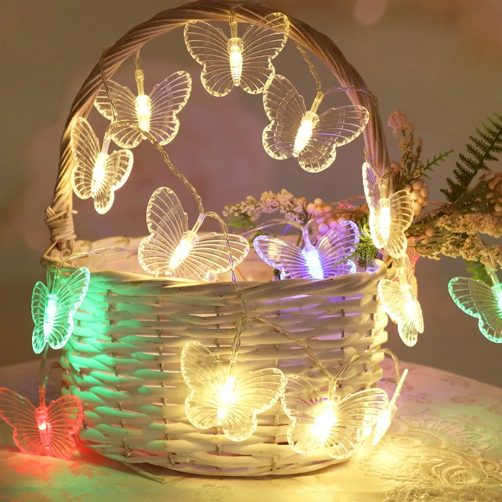 

1m 2m 3m 4m 5m LED String Light Butterflies Garland Fairy Holiday Light Christmas Wedding Party Decoration Lighting JQ