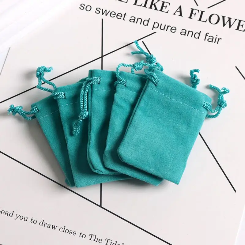 5x7 см Голубое озеро бархатные сумки на завязках мягкие маленькие ювелирные изделия подарочные упаковочные сумки 10 шт