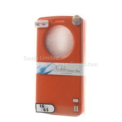 Roar Korea Noble Quick Circle Leather Flip Cover for LG G3 D850 D855 LS990 - Orange