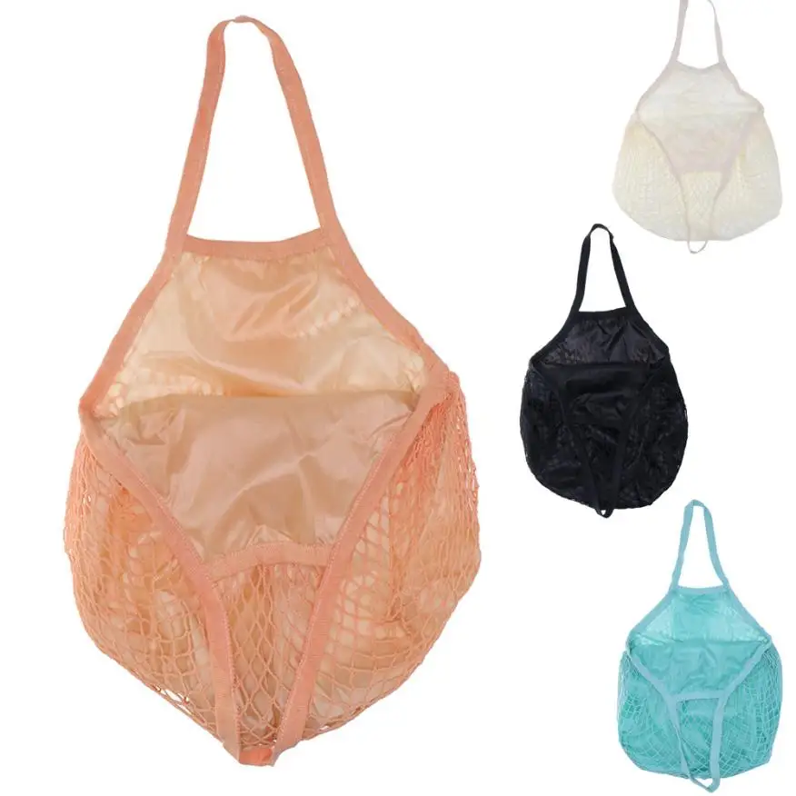 Двухслойная многоразовая сумка для покупок из хлопка высокого качества, сумка для покупок из сетчатой ткани, сумка через плечо, сумка-тоут