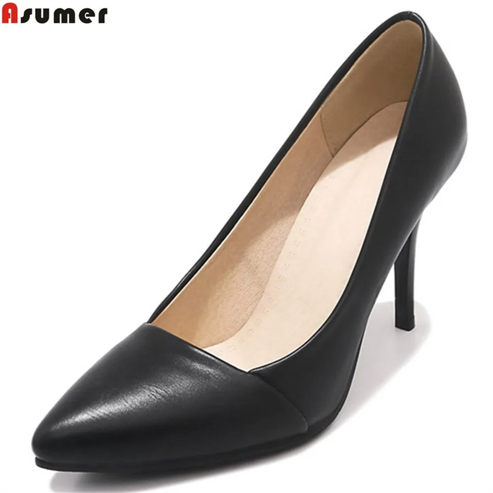 ASUMER black yellow fashion spring autumn ladies pumps pointed toe
